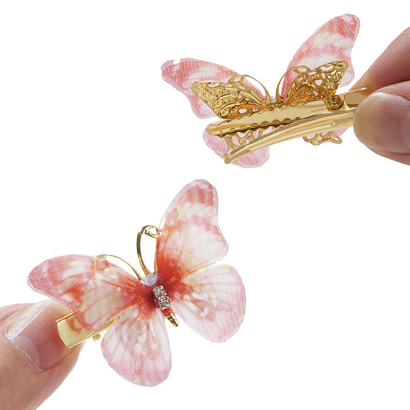Wholesale 6-pack butterfly hairpins for girls