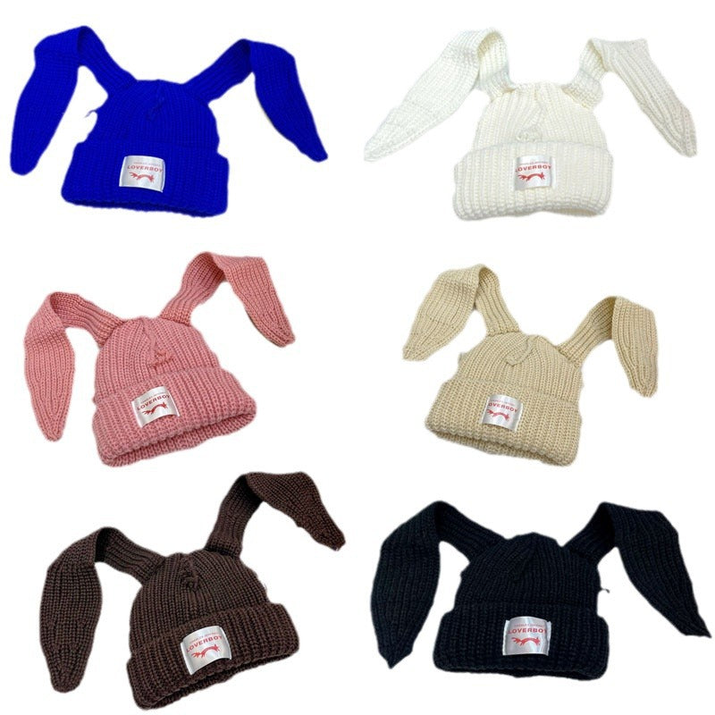 Wholesale Acrylic Long Eared Rabbit Hats for Women's Knitted Hats