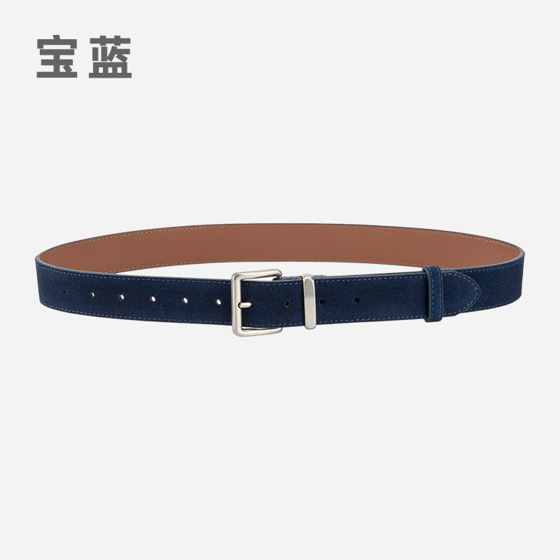 Wholesale women' s vintage genuine leather nubuck suede belt