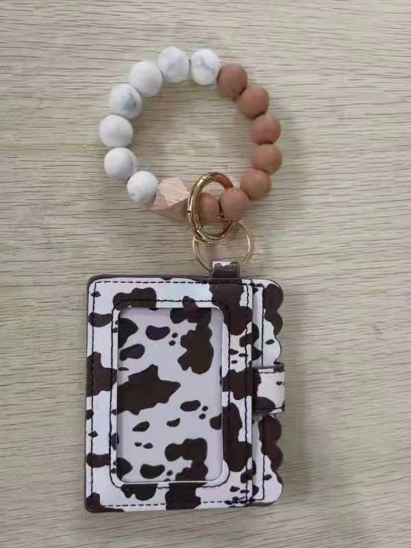 Wholesale 5pcs/pack Keychain Card Holder Pu Tassel Id Bag Wrist Keychains