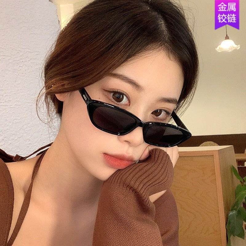 Wholesale New European and American trend retro small frame cat's eye sunglasses sunglasses women's high-end sense personality street shooting men's sunglasses