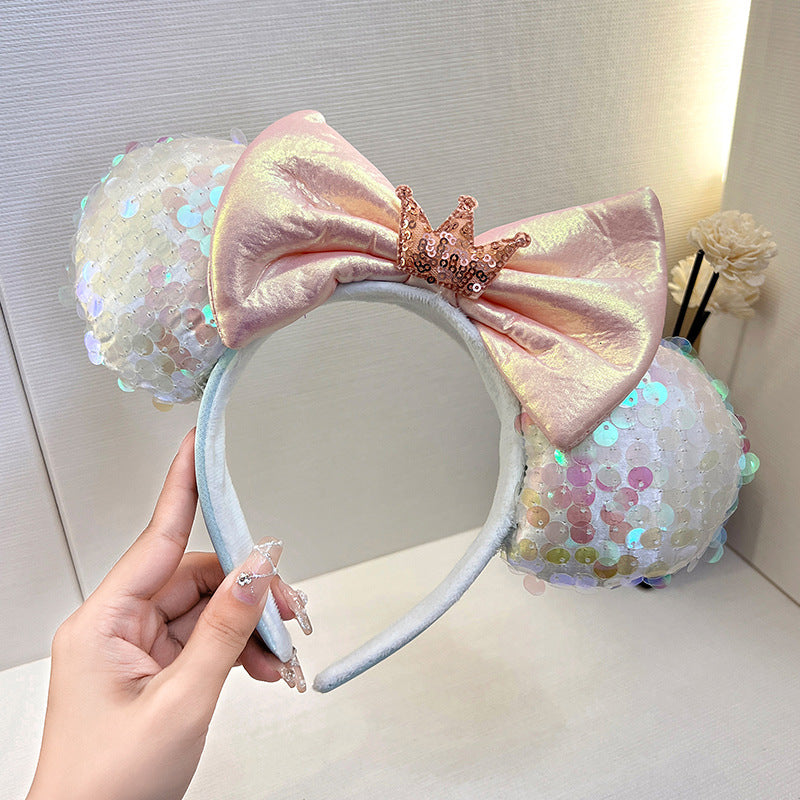 Wholesale Amusement Park SequinsMickey Bows Funny and Cute Plastic Headband