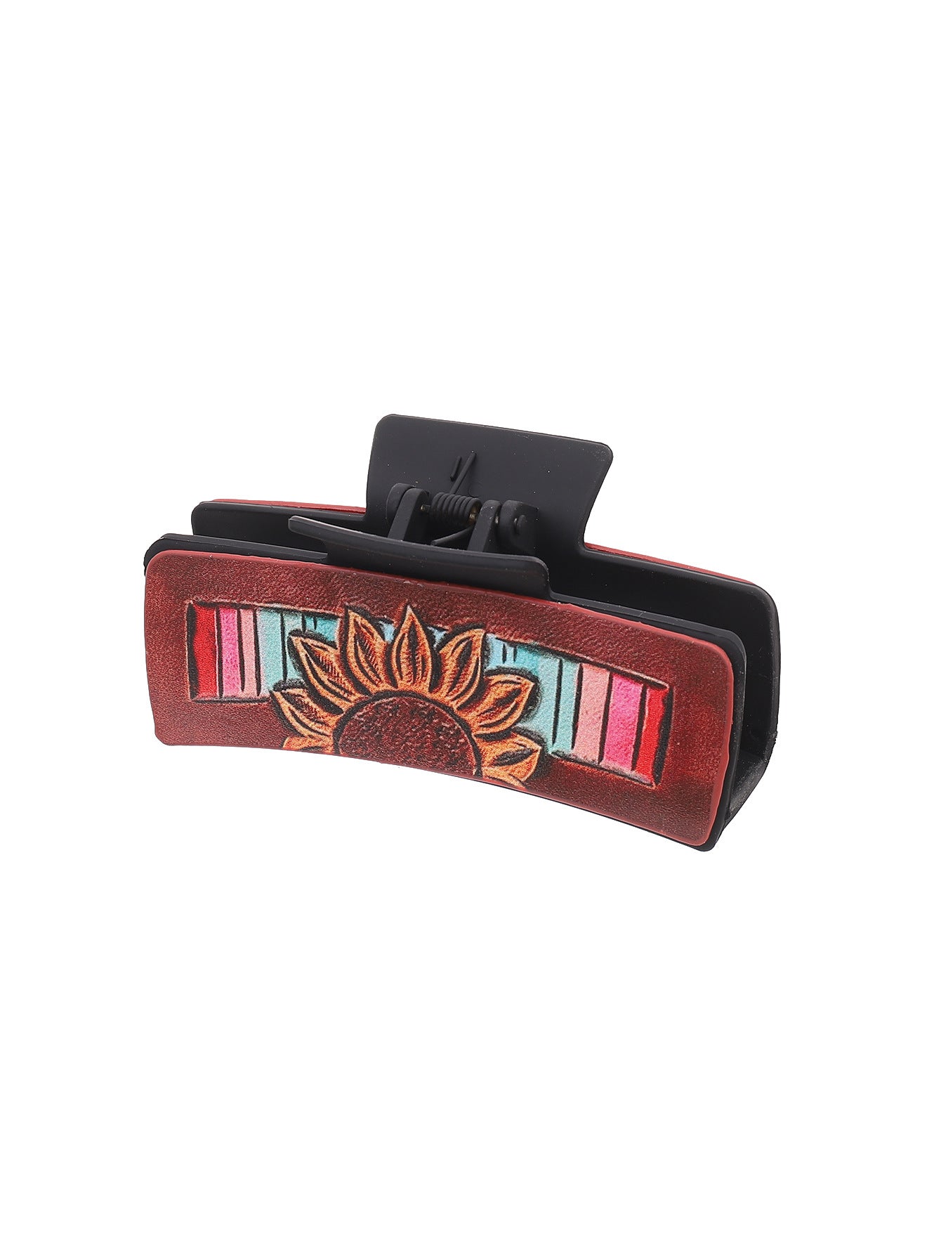 Wholesale Western Wind Denim Wind Sunflower Leather Hairpin Women's Shark Clip Grab Clip