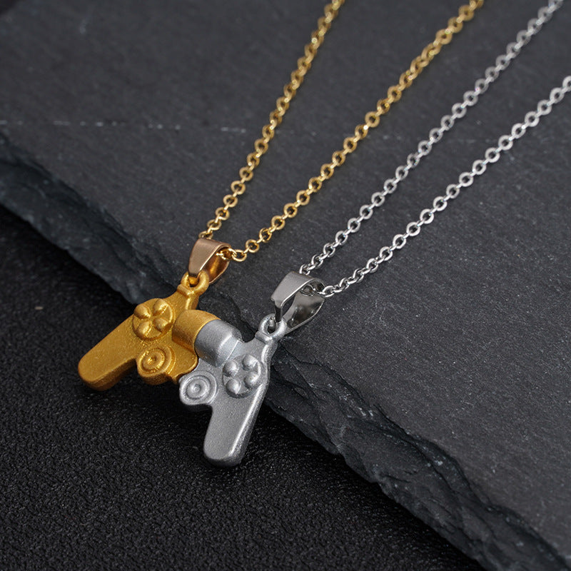 Wholesale Magnetic Game Controller Couple Alloy Necklace Bracelets  Pair Jewelry Set
