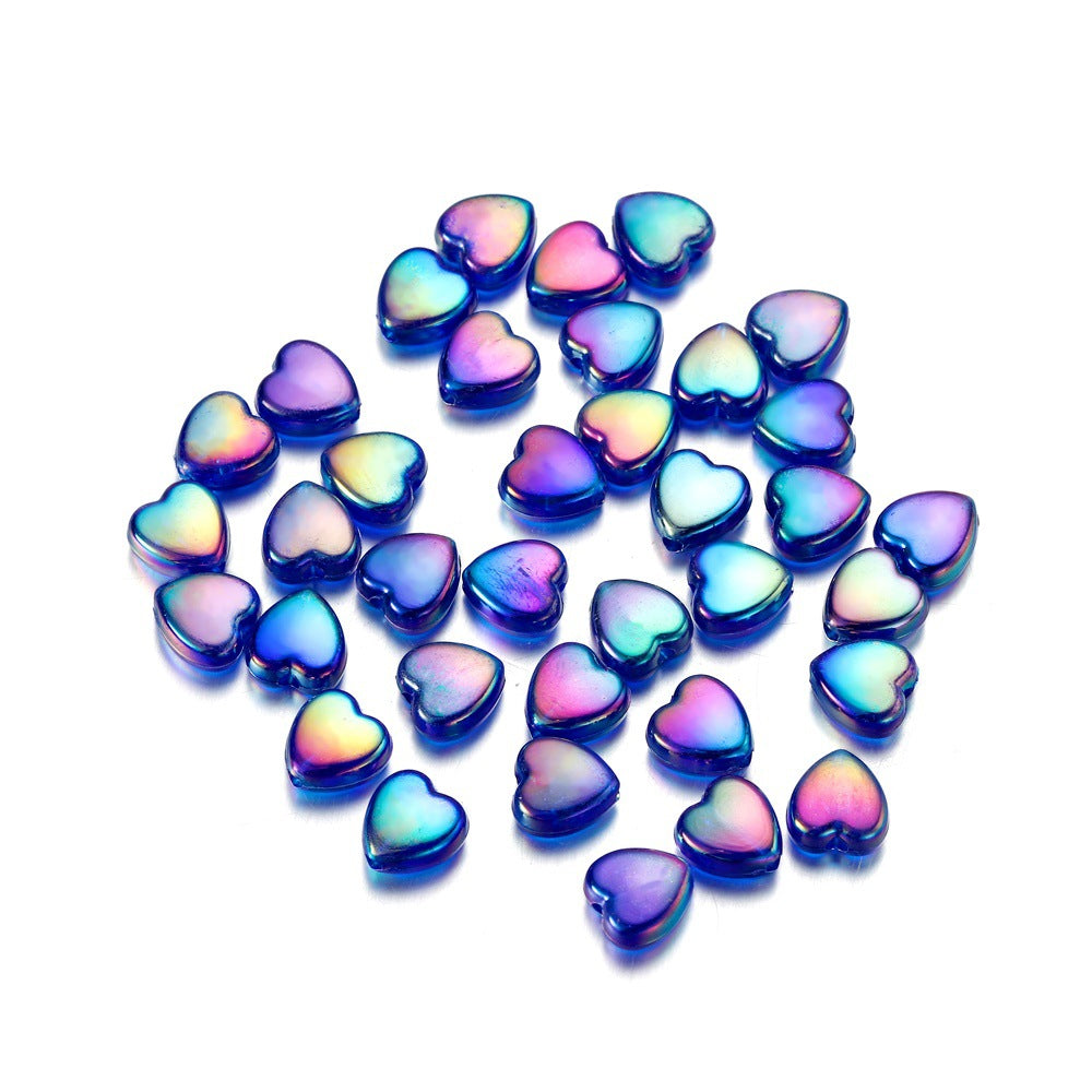 Wholesale 100pcs/pack Acrylic Colorful Love Heart Glossy Beads