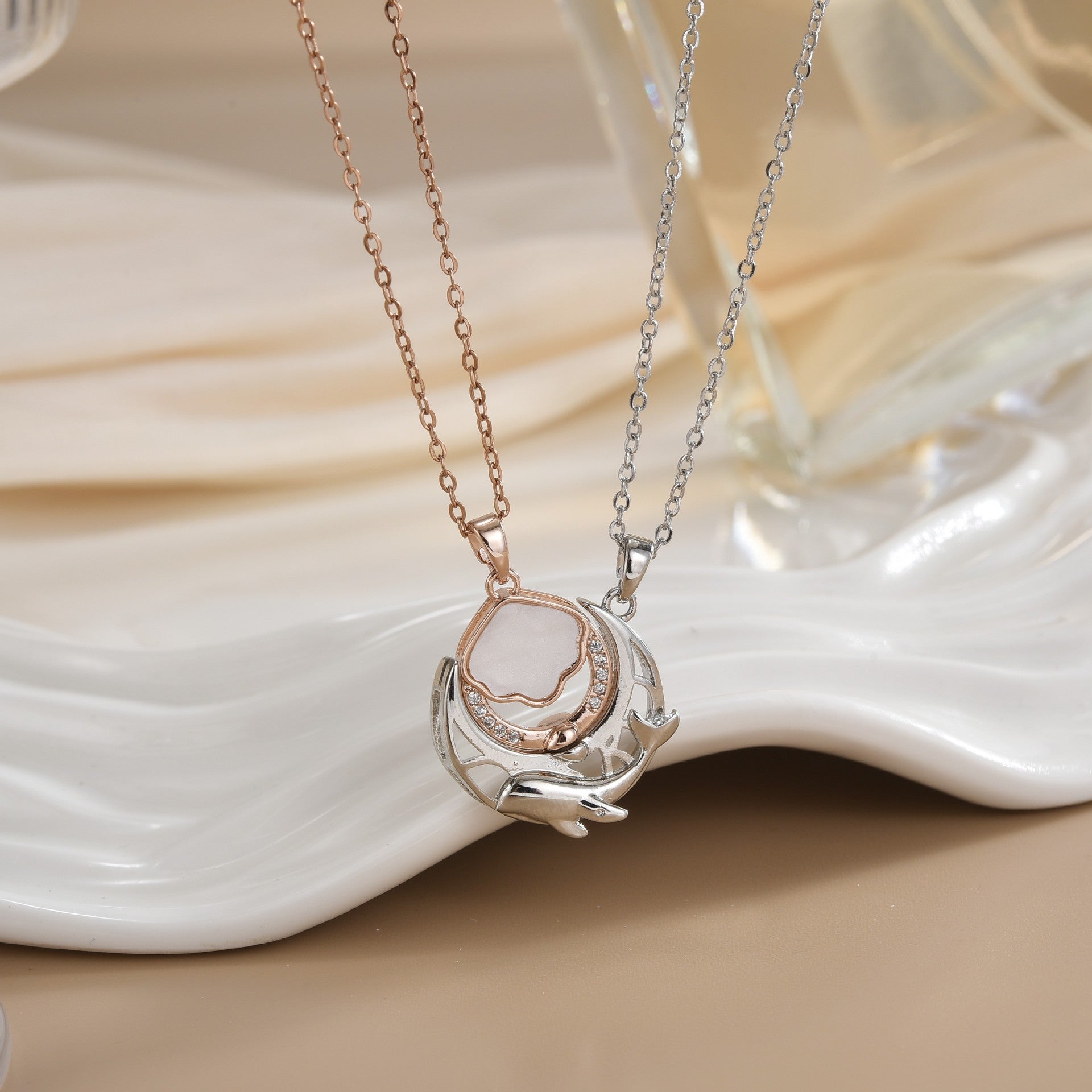 Wholesale Magnetic Sun Moon Titanium Steel Necklace