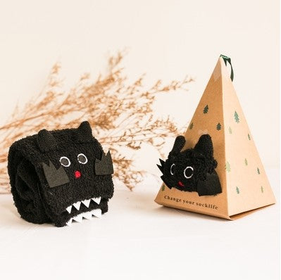 Wholesale Christmas plus velvet warm coral fleece socks gift box