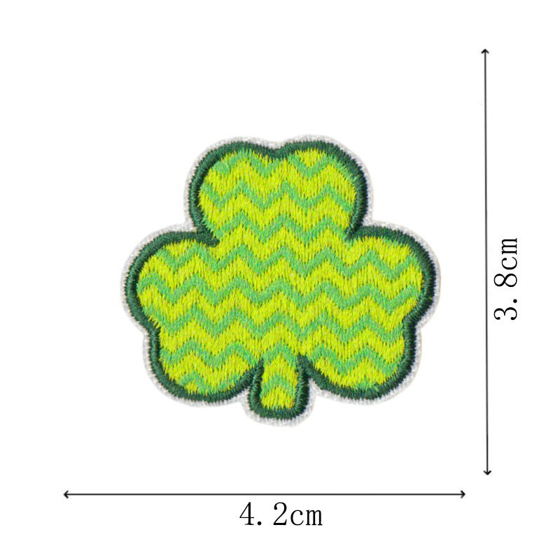 Wholesale St.  Patrick' s Day Clover Green Leaves DIY Patches