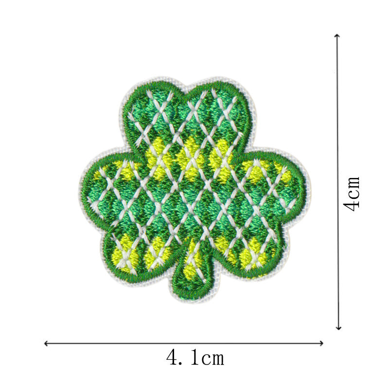Wholesale St Patrick S Day Green Clover Leaf Embroidered Patch Set 25Pc Coat Fashion Accessory