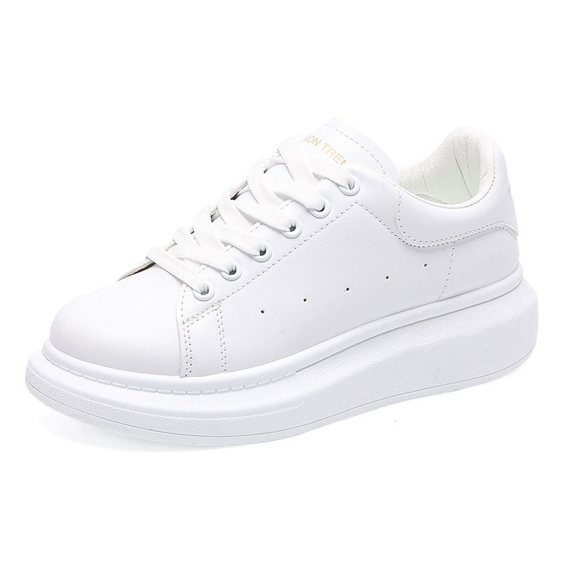 Wholesale 2023 Autumn New PU Inner Height Increasing White Shoes