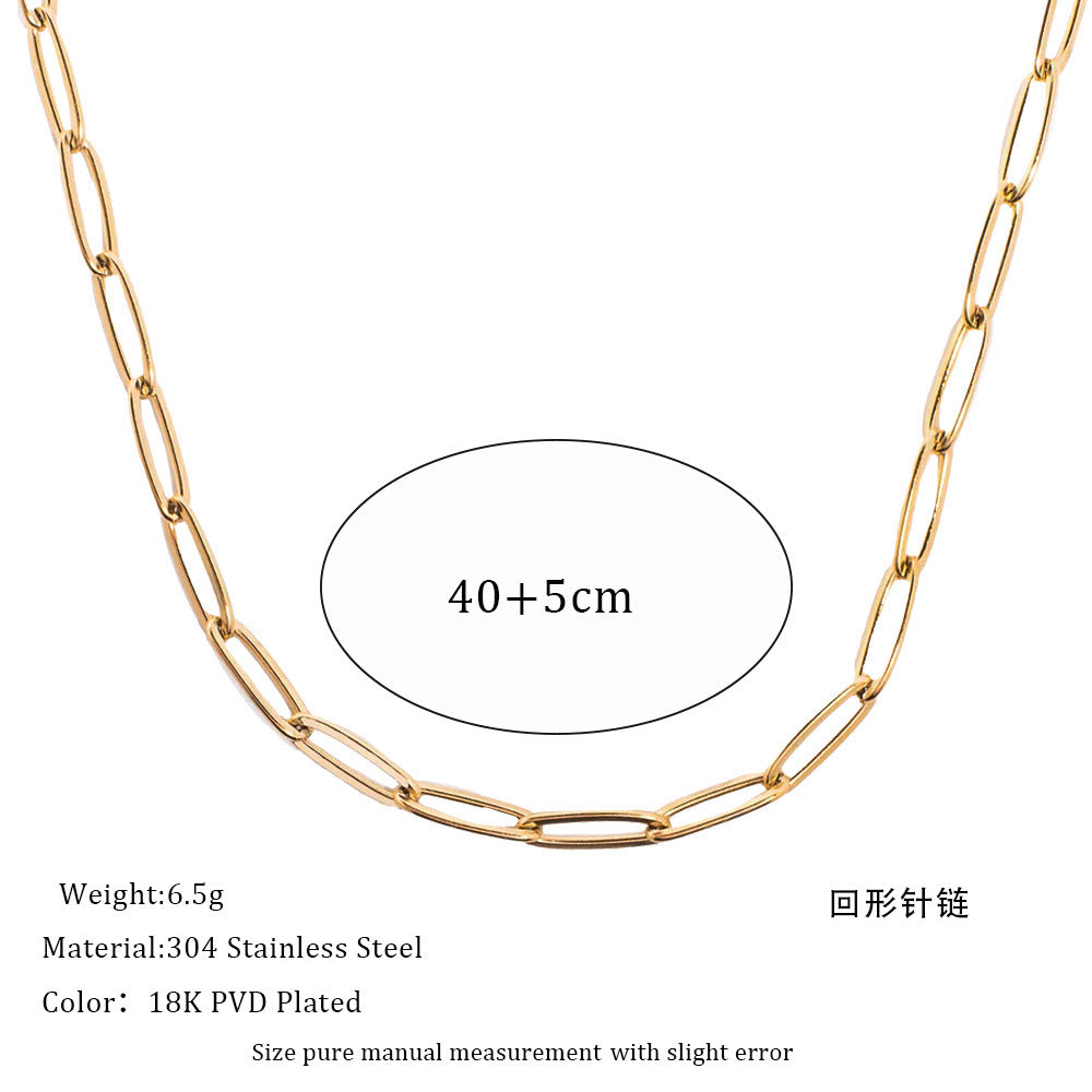 Wholesale  Titanium Steel Chain Necklace DIY Matching Pendant  18K Gold