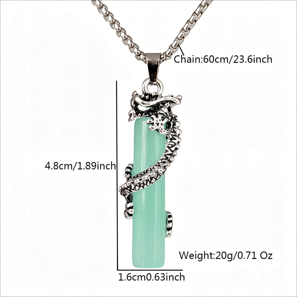 Wholesale Luminous Dragon Pendant Three-dimensional  Cylindrical  Men's Necklace