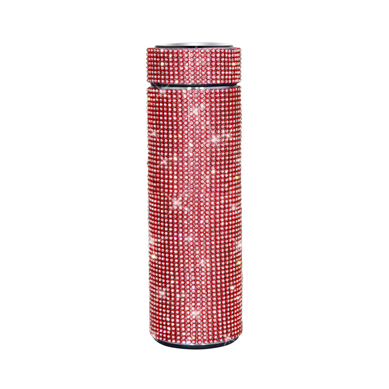 Wholesale 17oz Stainless Steel Diamond-encrusted Smart Thermos Cup with LED Temperature Display Straight Tumbler Cup