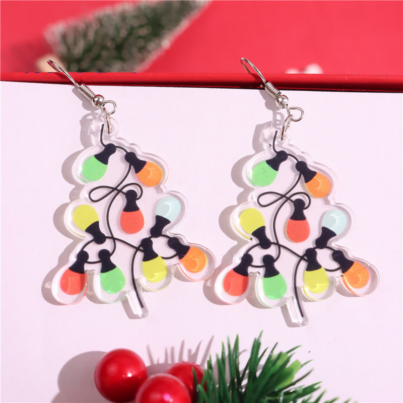 Wholesale Christmas Acrylic Colorful Lantern Ball Original Design Colorful Lantern Pendant Earrings