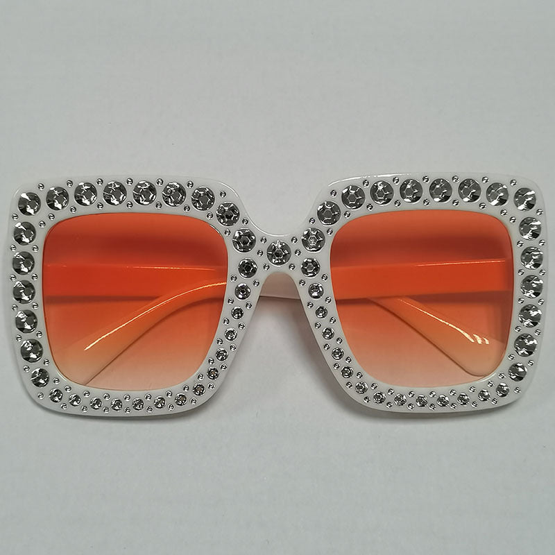 Wholesale Square Frame Diamond Retro Trendy Sunglasses
