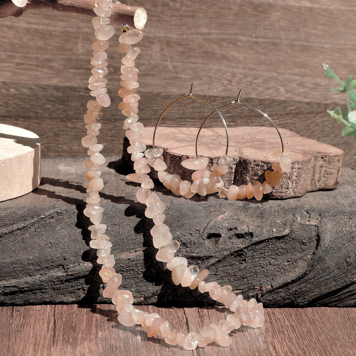 Wholesale Vacation style colorful gravel necklace Necklace Set