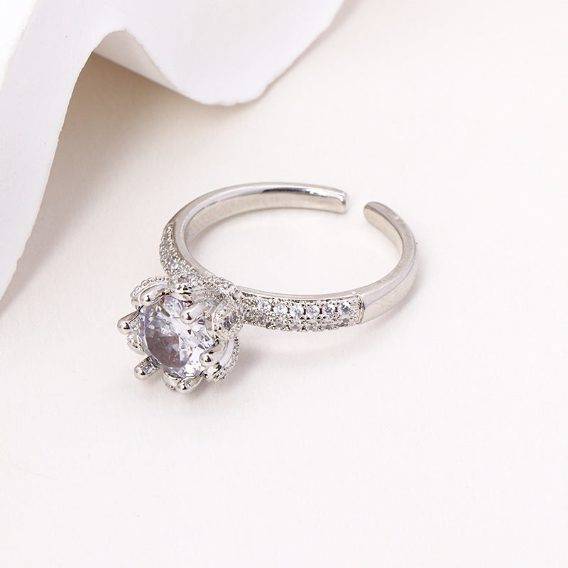 Wholesale of Six Claw Zircon Bronze Rings