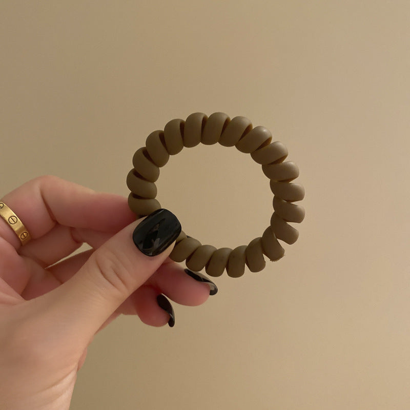 Wholesale Morandi Matte Simple Coil Hair Ball Head Telephone Cable Hair Ring