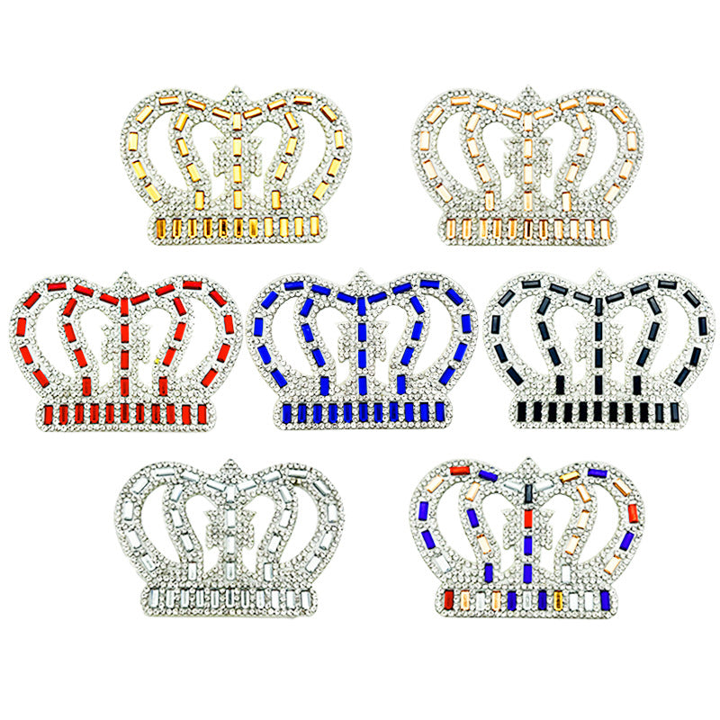 Wholesale 10pcs Colorful Crown Diamond Embroidery DIY Patches