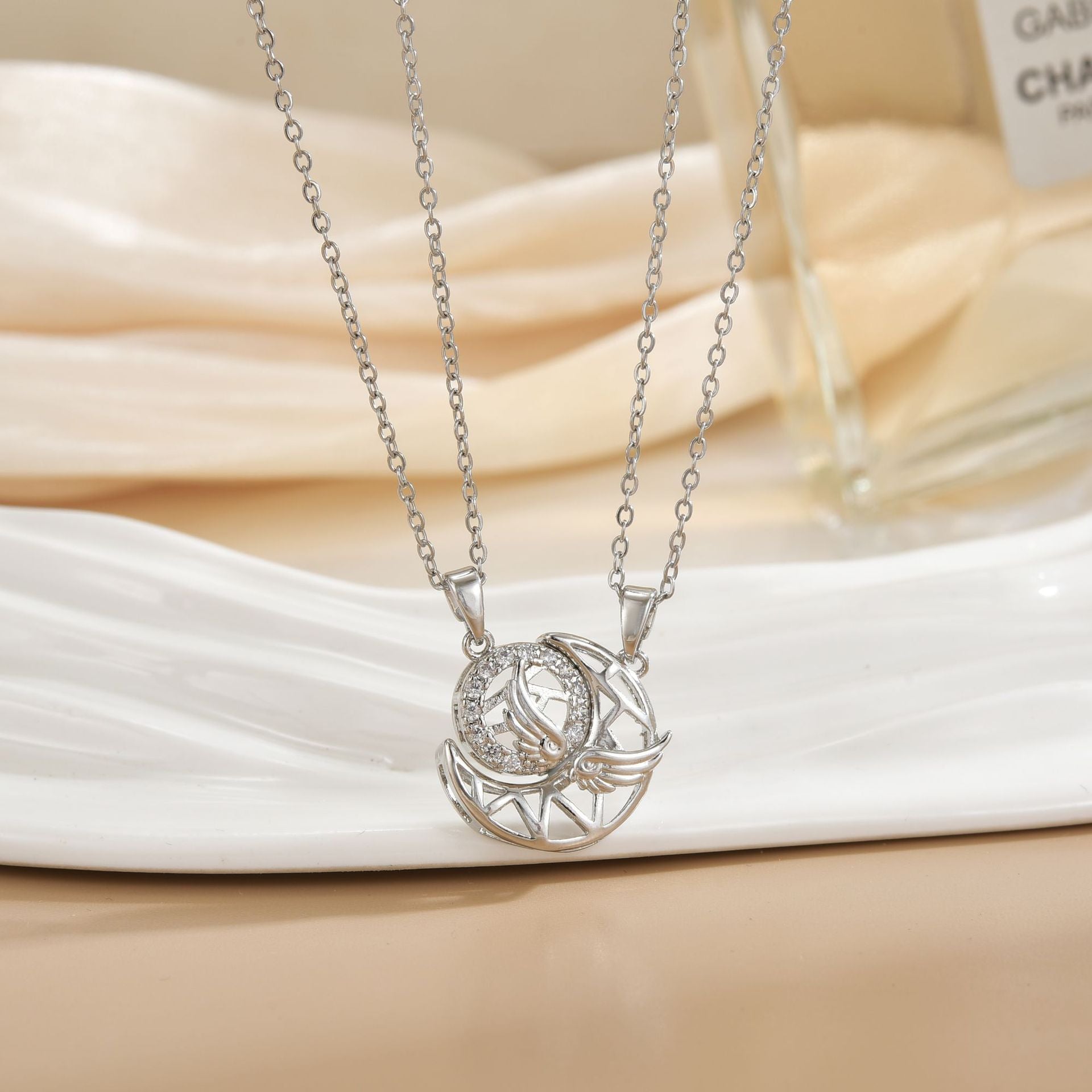 Wholesale Magnetic Sun Moon Titanium Steel Necklace