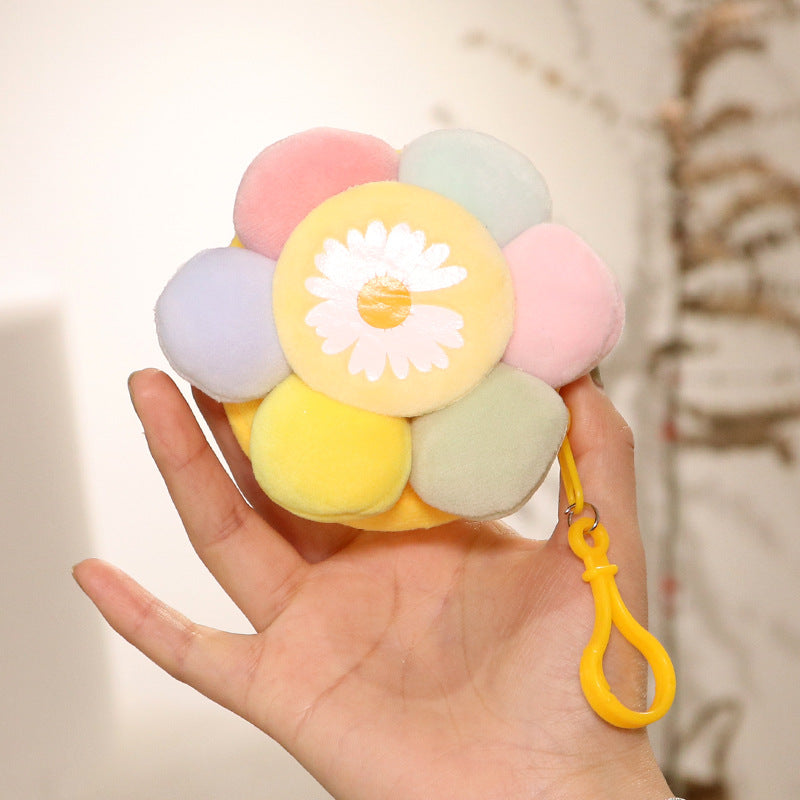 Wholesale Creative Candy Color Flower Coin Purse Plush Keychain