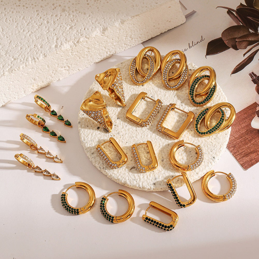 Wholesale Stainless steel and titanium steel earrings  geometric earrings