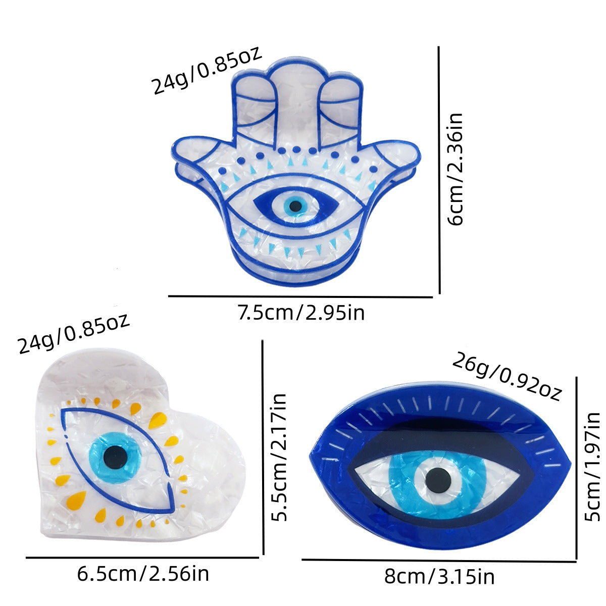 Wholesale evil eye hairpin retro hand clip