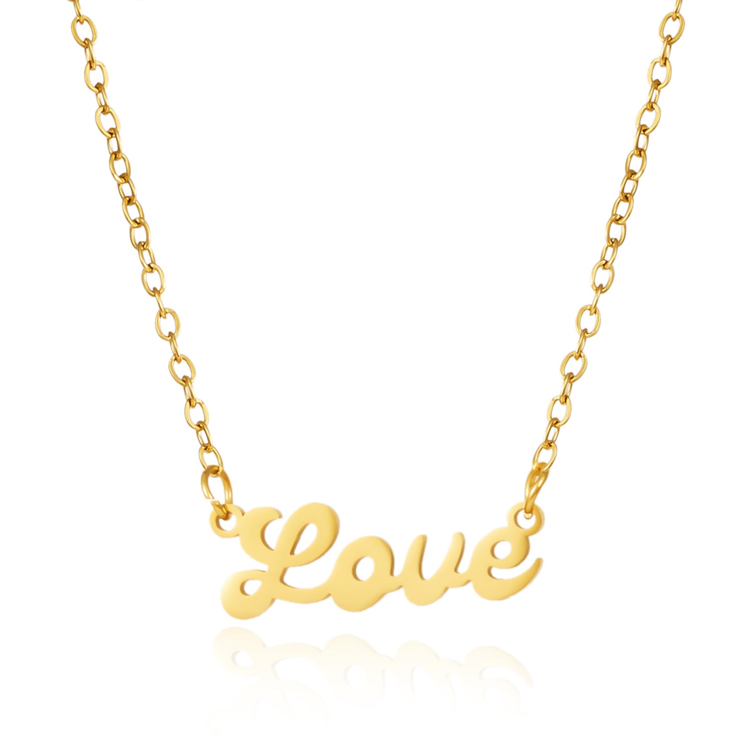 Wholesale Hollow out love letter necklace