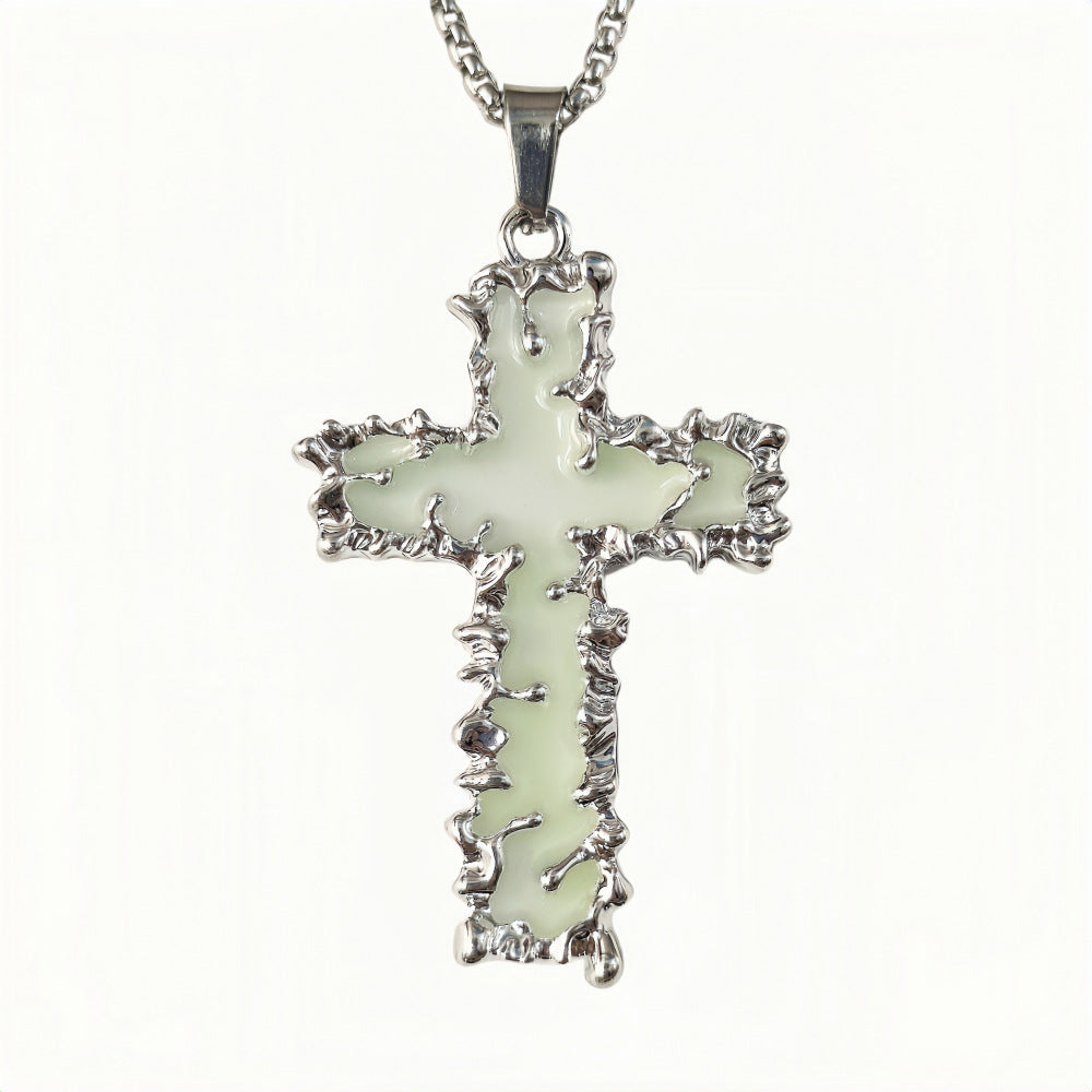 Wholesale Luminous cross natural stone bead glow bracelet