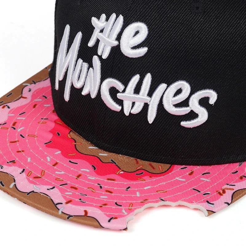 Wholesale Notched Donut Embroidered Flat Cap