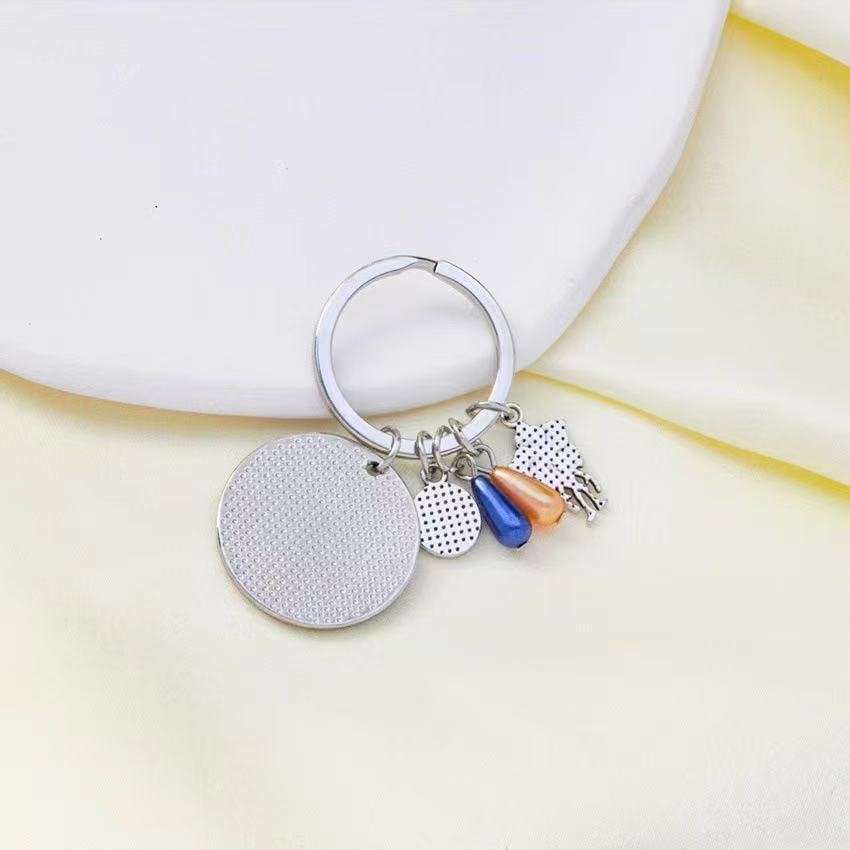 Wholesale 26 letter stainless steel keychain