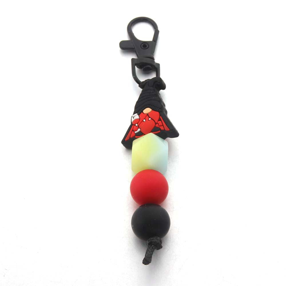 Wholesale Silicone Luminous Beaded Halloween Keychain