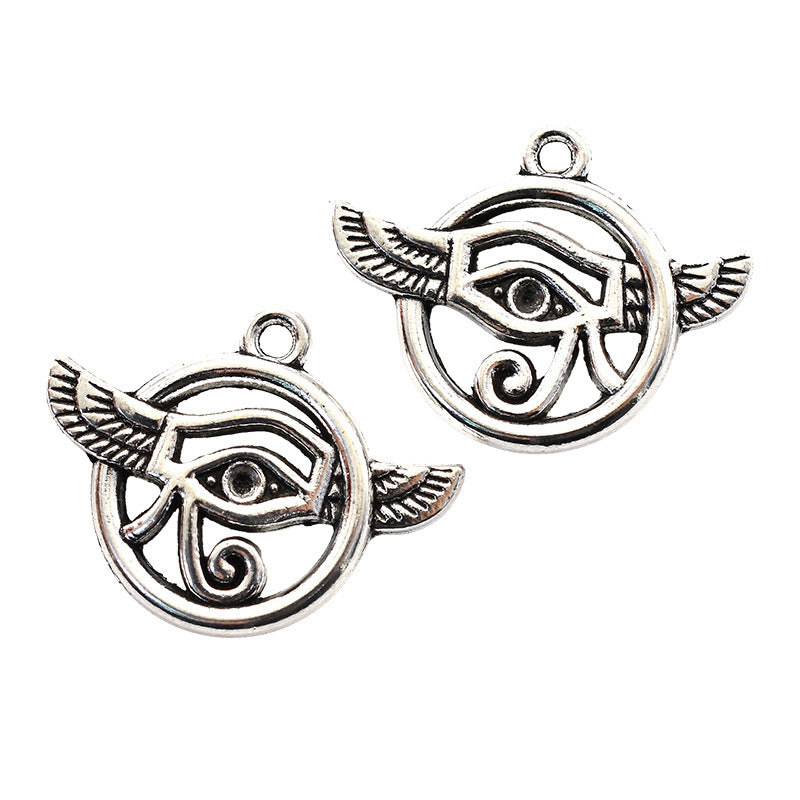 Wholesale Antique Silver Alloy Eye Of Horus Pendant 16 Styles For Necklace Keychain DIY Jewelry Accessory