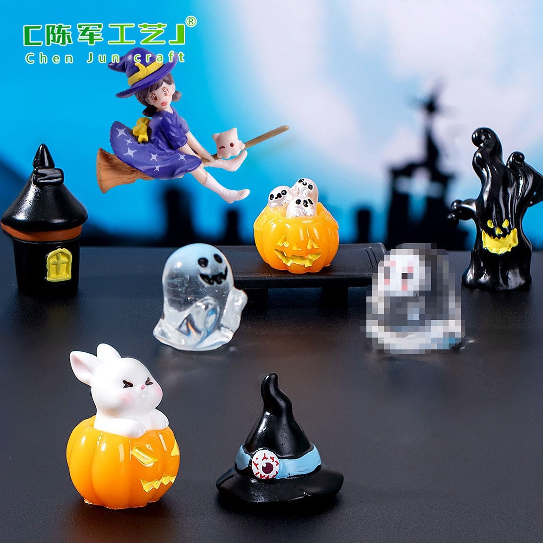 Wholesale Resin Cartoon  Ghost Pumpkin Crystal Ball Ornament - Decorative Accent for Party,  Gift,  Everyday Use