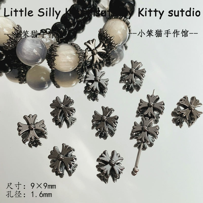 Wholesale Gun Black Peony Butterfly Snake Feather Moon Red Agate Alloy Charms DIY Bracelet Making Fashion Accessory Gift