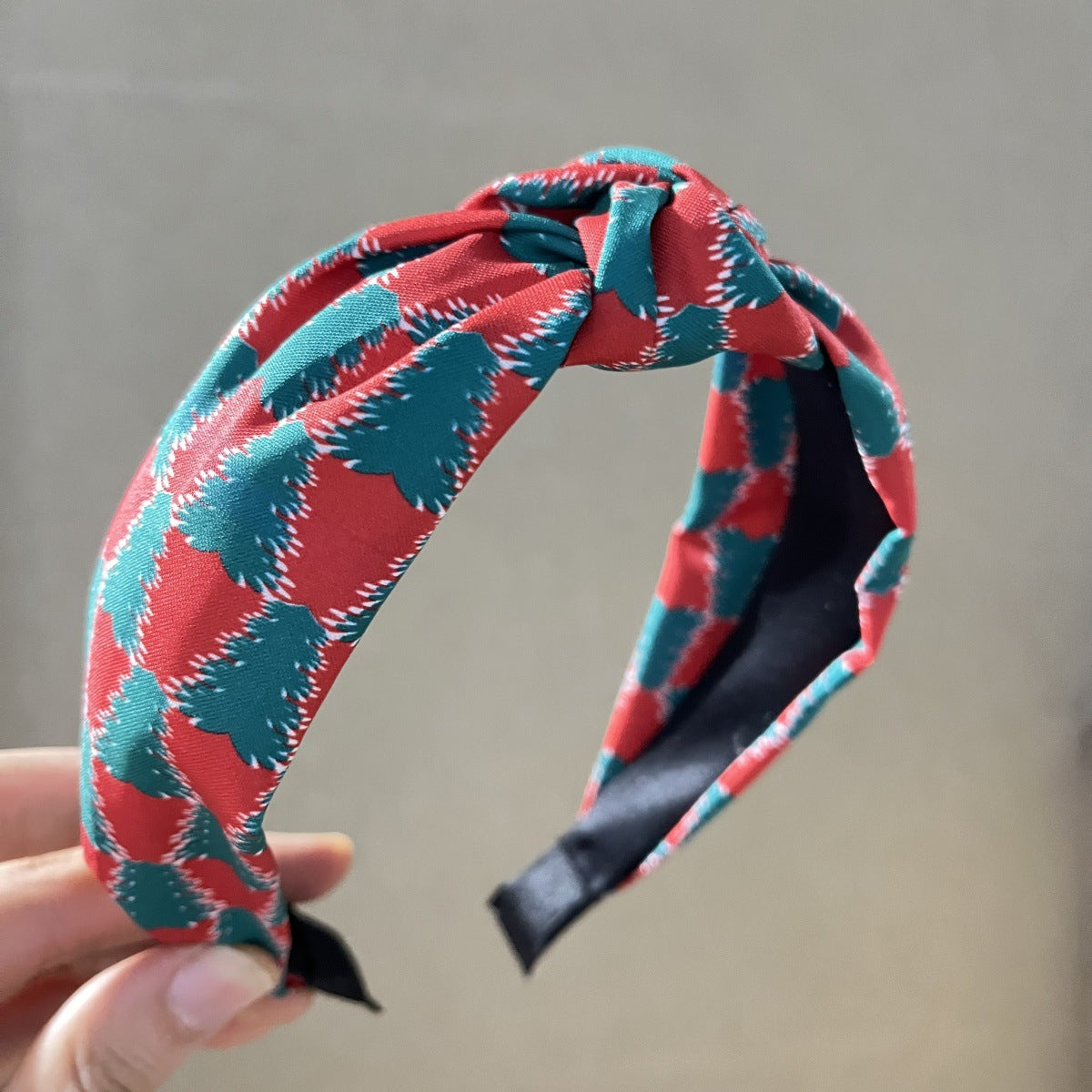 Wholesale Fabric  Striped Plaid Solid Color Bow Knotted Wide Brim Headband