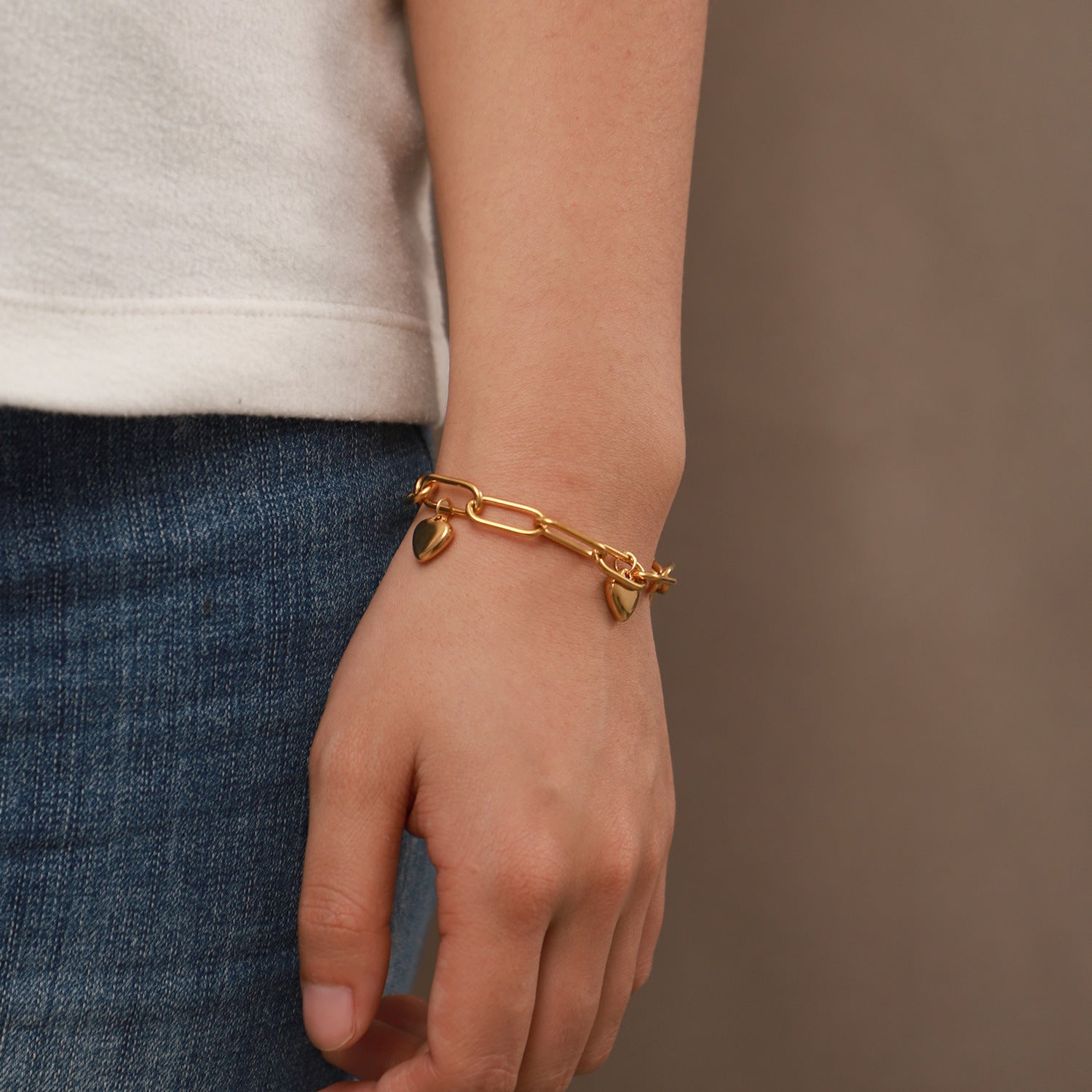 Wholesale Retro Style 18K Gold Love Titanium Steel Bracelet