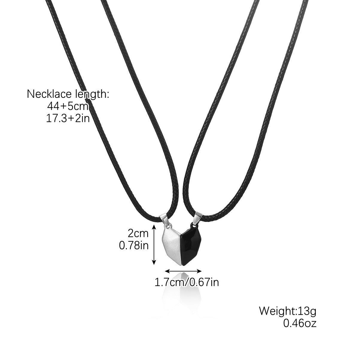 Wholesale 1pair/pack Rainbow Heart Magnetic Bracelets for Valentine's Day.