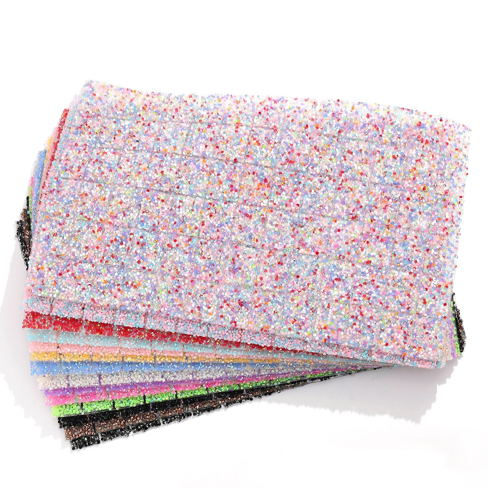 Wholesale Flat bottom round hot-drill hot melt adhesive stickers double-sided square diamond stickers diamond clothing diamond nail table cushion pad can wrap 78pcs pens