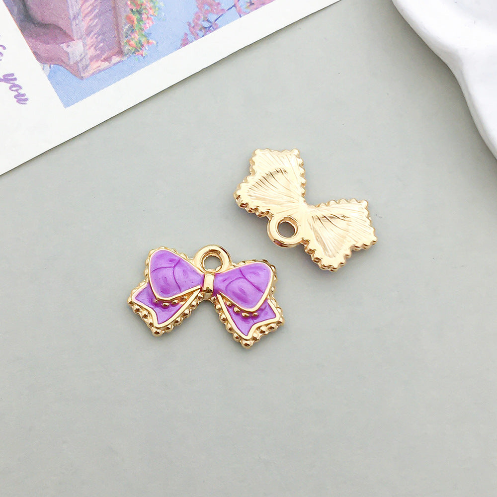 Wholesale Mix 30 Purple Drip Oil Alloy Cute Cartoon Simulation Animal Pendant