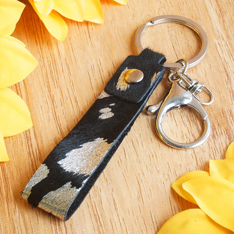 Wholesale Leopard Print Cow Print Camouflage West Leather Horse Hair Keychain