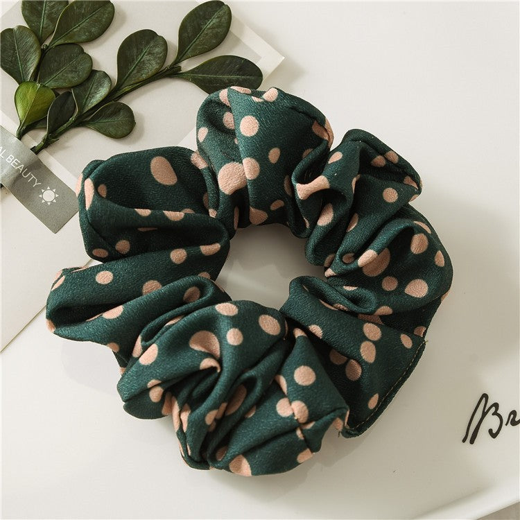 Wholesale Hot Stamped Colorful Polka Dot Fabric Large Intestine Hair Ties