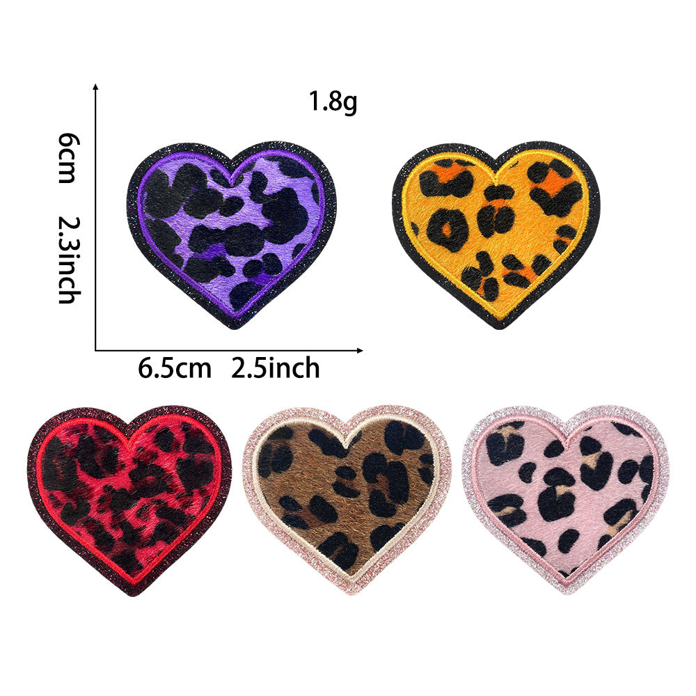 Wholesale  Love Leopard Ironing Glitt Cloth DIY Patches
