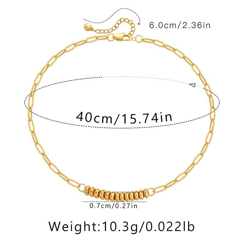 Wholesale Real Gold Electroplated Thick Chain Heavy Metal Style Necklace