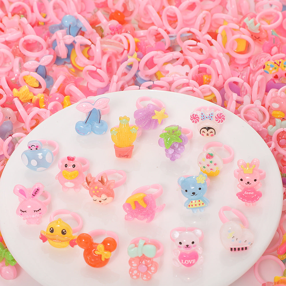 Wholesale 10pcs Kids Girls Cute Jewelry Cartoon Princess Accessories Kids Baby Rings