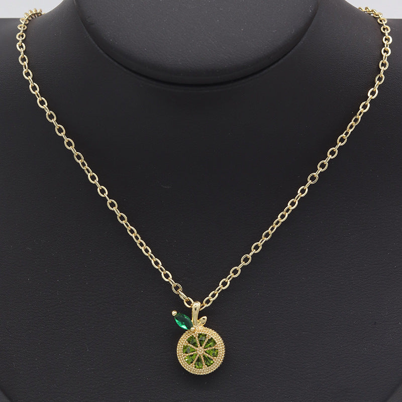 Wholesale Colorful Butterfly Zircon Necklace Clavicle Chain