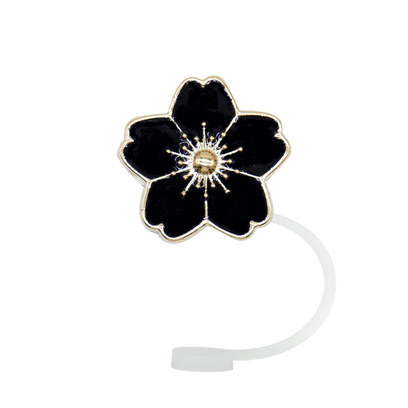 Wholesale 10pcs/packAcrylic Straw Cap Dust Plug Imitation Metal Shell