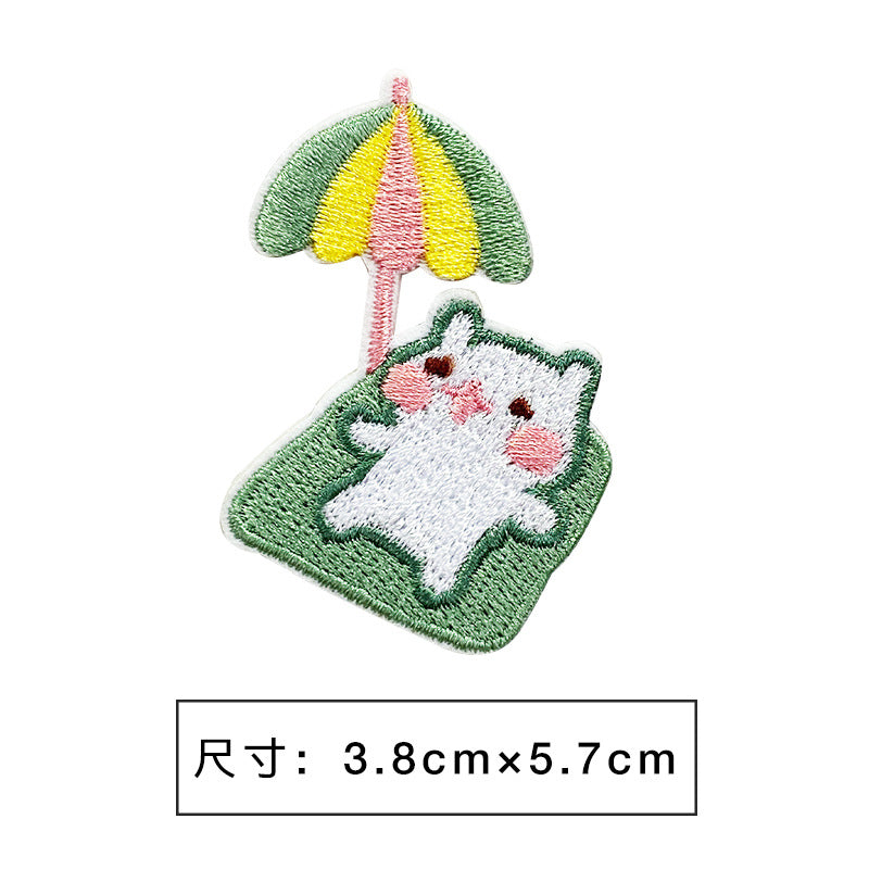 Wholesale Non Woven Fabric Cartoon Embroidered Patch Sticker For Towel DIY Accessory