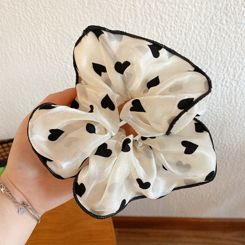 Wholesale Textured Polka Dot Mesh Lace Scrunchie Hair Scrunchies