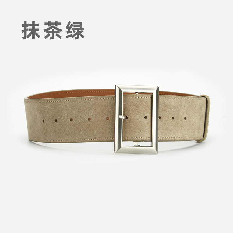 Wholesale leather belt fashion alloy wide belt jacket genuine leather waist belt retro belt